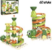 Kiddel's Dinosaurus Knikkerbaan / Lanceerbaan - Dinosaurus kinderspeelgoed educatief / interactief speelgoed met 60 onderdelen en vulkaan