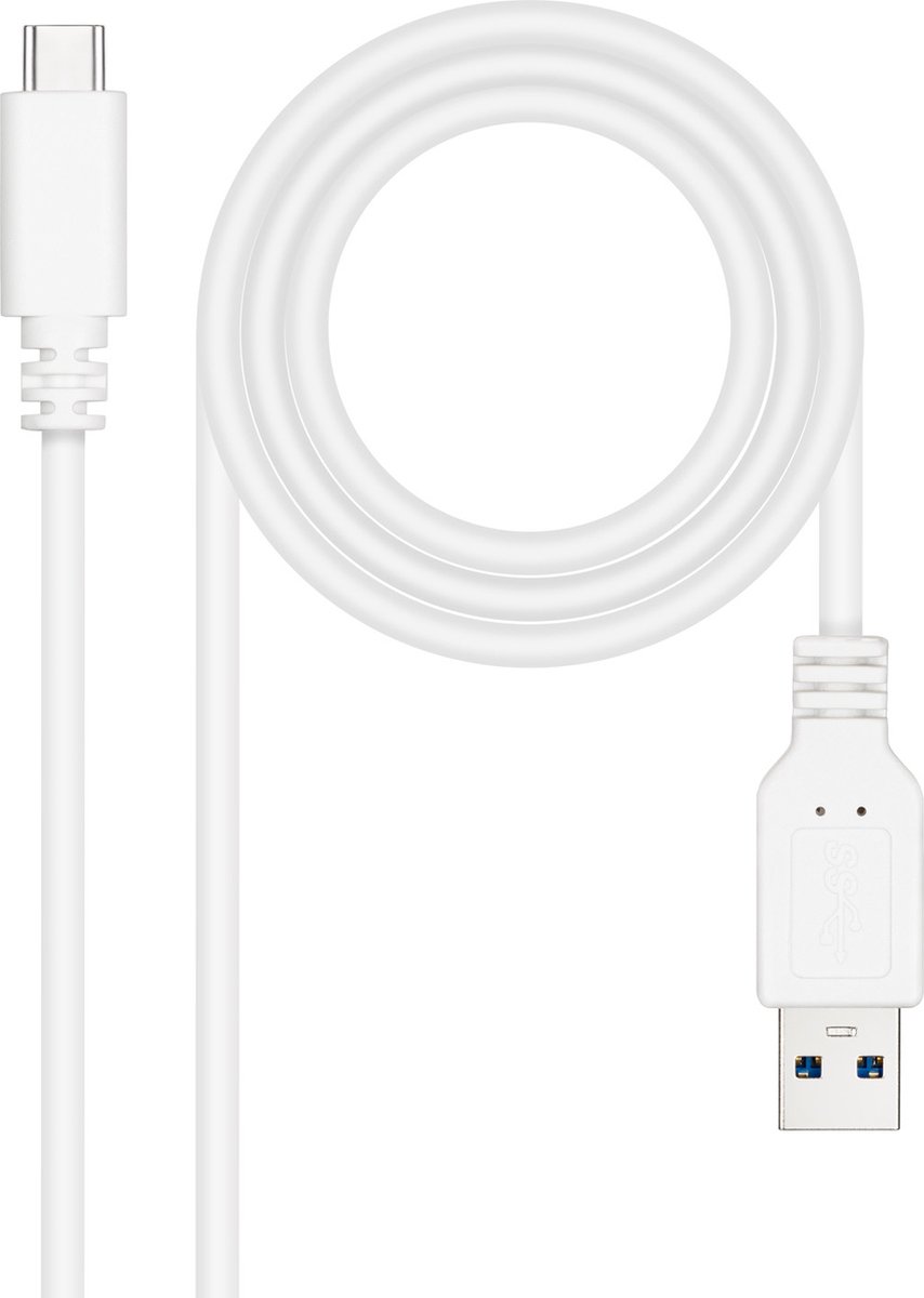 Nanocable 10.01.4001-L150-W USB-kabel USB 3.2 Gen 2 (3.1 Gen 2) 1,5 m USB C USB A Wit