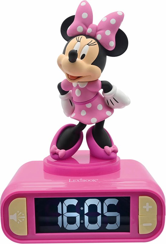 Wekker 3D Minnie Mouse avec veilleuse et sons