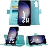 Geschikt voor Samsung Galaxy S23 Book Case Hoesje - Uitneembaar Hoesje - Magnetische Sluiting - Portemonnee Baby Blauw