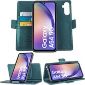 Geschikt voor Samsung Galaxy A54 Book Case Hoesje - Uitneembaar Hoesje - Magnetische Sluiting - Portemonnee Turqoise