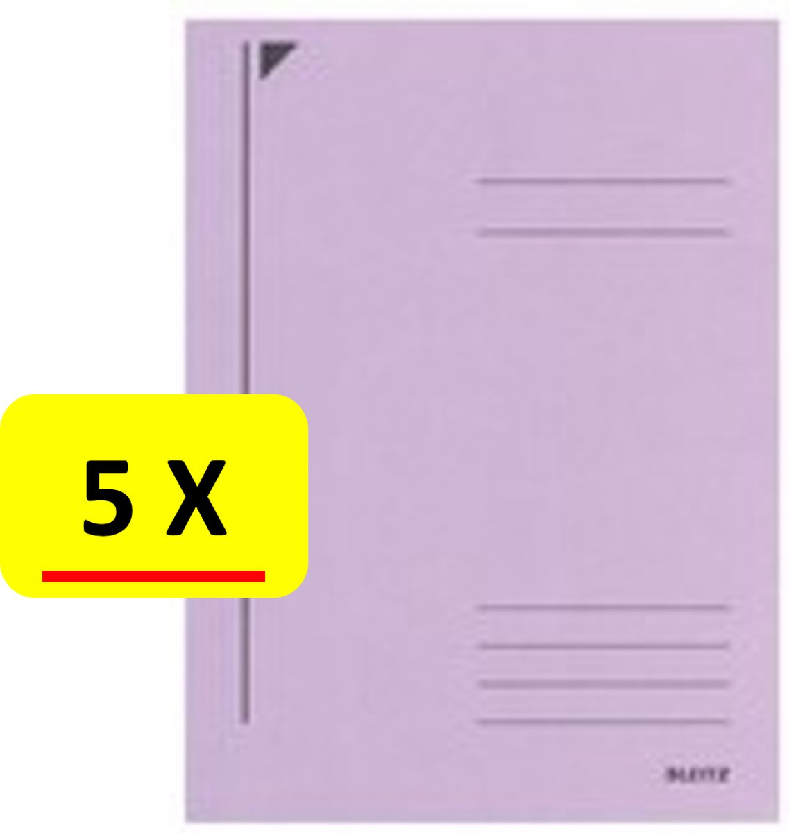 5 x Dossiermap - A4 - Leitz - Manilla karton - paars