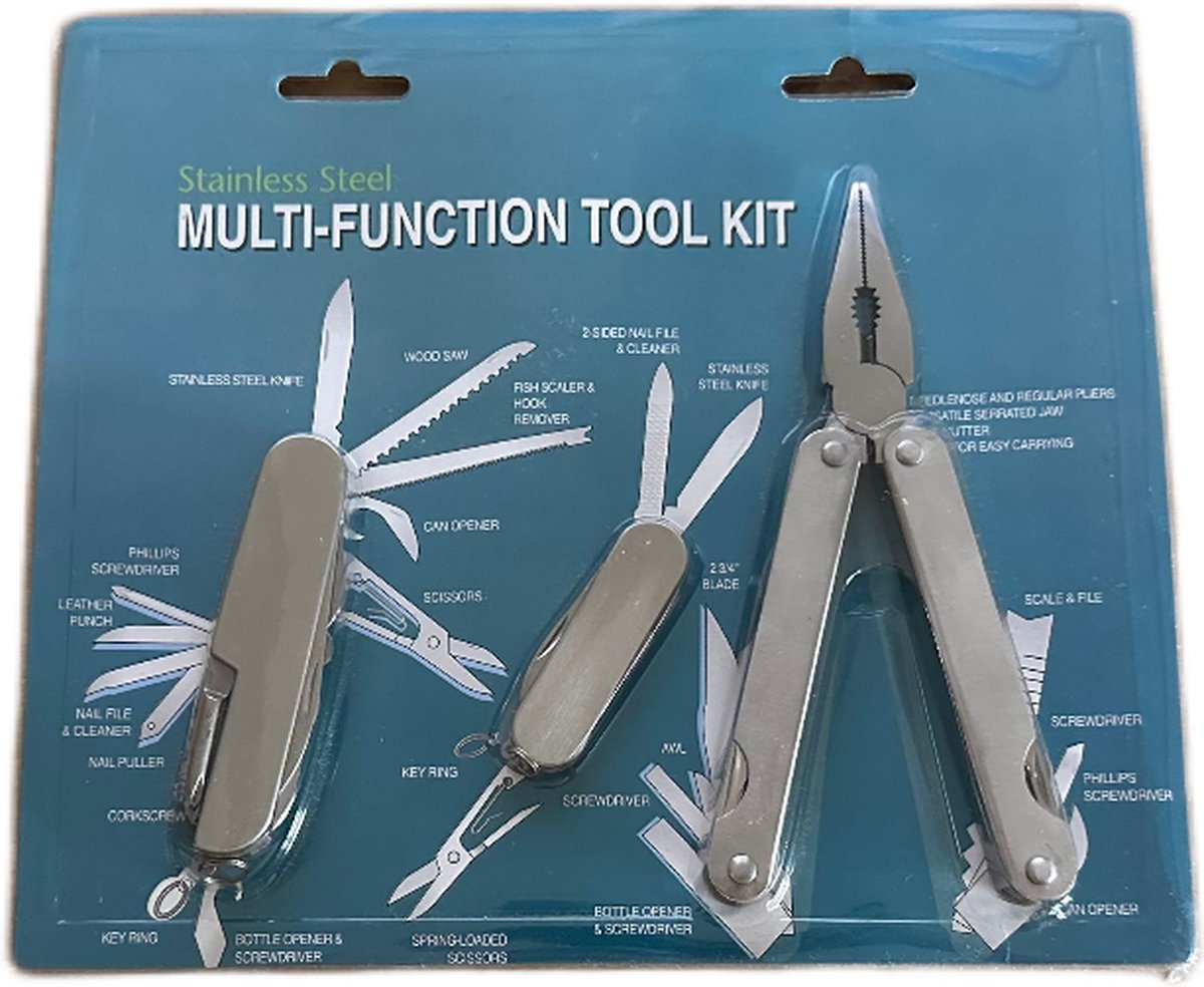 Stainless steel multifunctionele Tool Kit | bol.com
