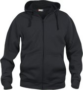 Clique Basic hoody Full zip Zwart maat 4XL