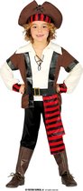 Guirca - Piraat & Viking Kostuum - Piraat Gijs Grijsbaard - Jongen - Rood, Bruin, Wit / Beige - 7 - 9 jaar - Carnavalskleding - Verkleedkleding