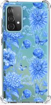 Case voor Geschikt voor Samsung Galaxy A52 4G/5G Flowers Blue