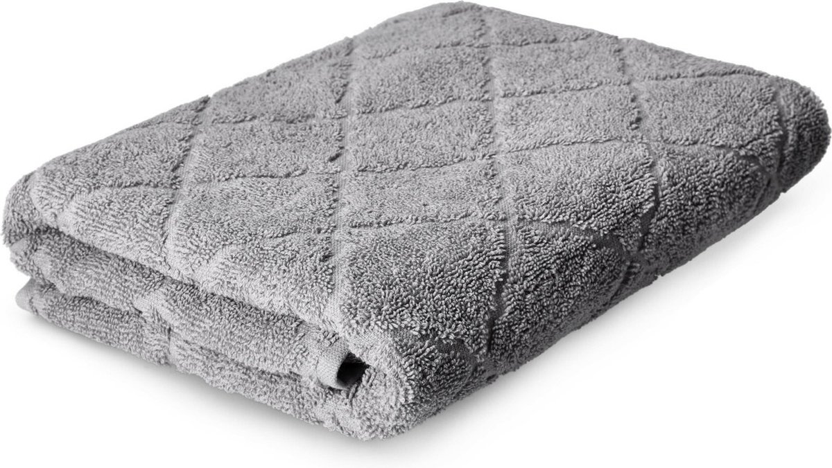 HOMLA Samine handdoek 70x130 cm - 100% katoen 500g/mÃ‚Â² - zeer absorberende, zacht aanvoelende handdoek, sneldrogend, haardoek - grijze handdoek