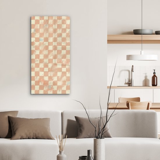 MuchoWow® Peinture sur verre 40x80 cm - Peinture sur verre acrylique - Beige - Motifs - Moderne - Photo sur verre - Peintures