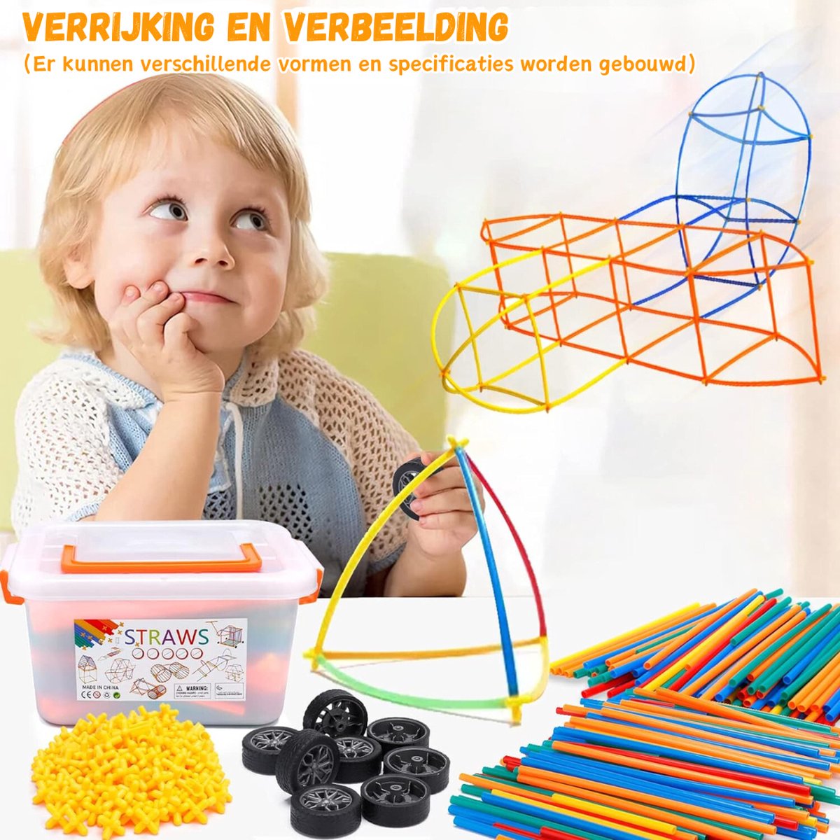 WYSWYG Constructiespeelgoed, rietjesbouwstenen, 240 stuks - Creatieve WYSWYG Constructiespeelgoed, rietjesbouwstenen, 240 stuks - Creatieve