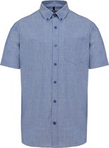 Overhemd Heren XL Kariban Korte mouw Oxford Cobalt Blue 70% Katoen, 30% Polyester