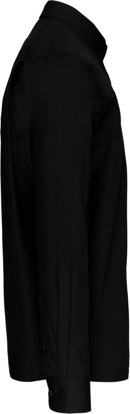 Overhemd Heren 5XL Kariban Lange mouw Black 100% Katoen