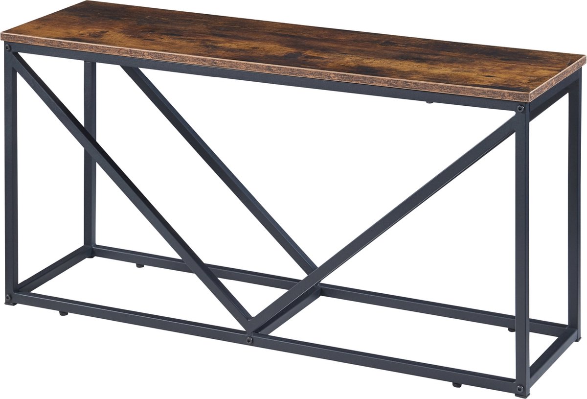 Brandhout rek Vaasa houtopslag 50x100x30 cm zwart en houtkleurig donker