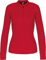 SportSweatshirt Dames L Proact 1/4-ritskraag Lange mouw Sporty Red 100% Polyester