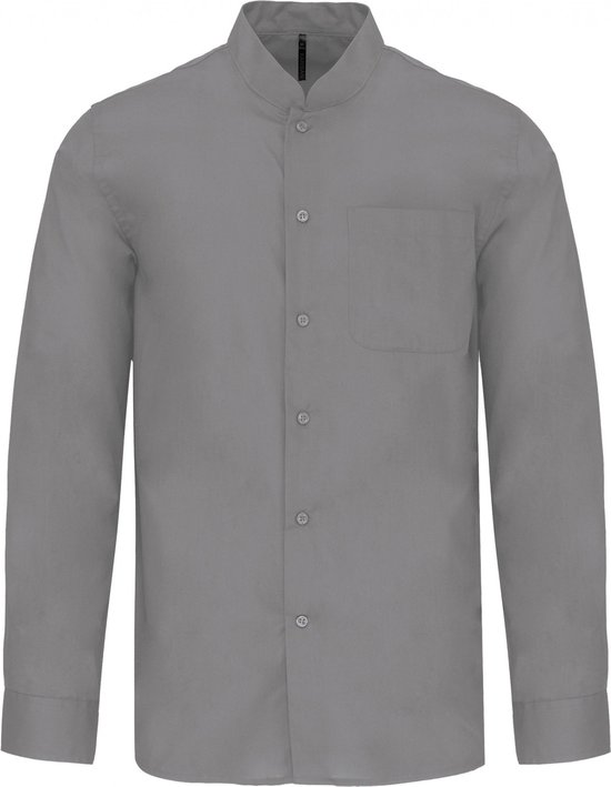 Overhemd Heren M Kariban Maokraag Lange mouw Silver 65% Polyester, 35% Katoen