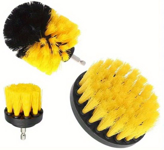 XCMAN Roterende borstelset voor ski's, 100 mm lengte, borstelgreep met veiligheidsschild en 3 borstels: nylon, paardenhaar, messing