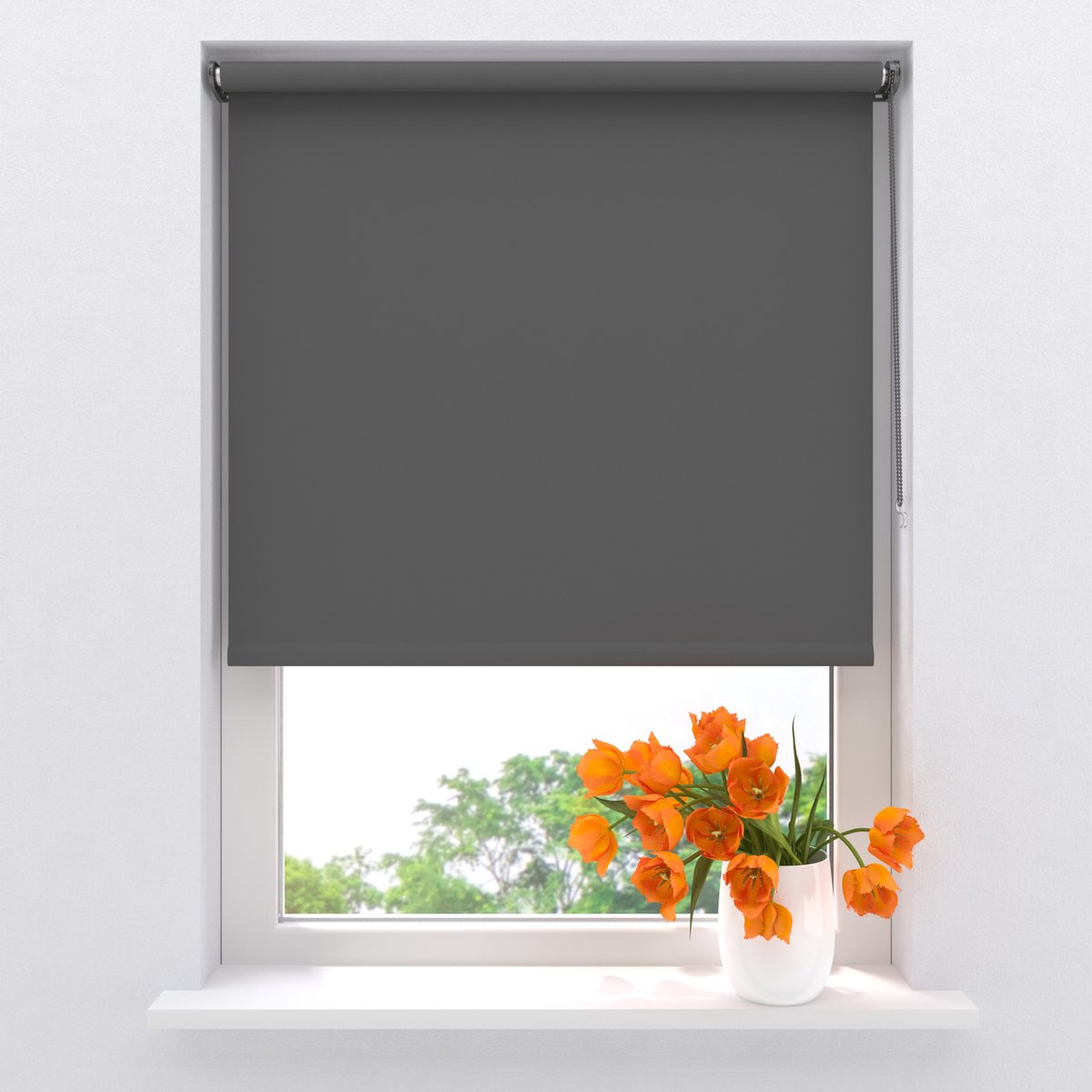 DTCH® Rolgordijn Verduisterend - Mini - Donker Grijs - 100 x 150 cm - Full Color - Rolgordijn zonder boren – foto 8