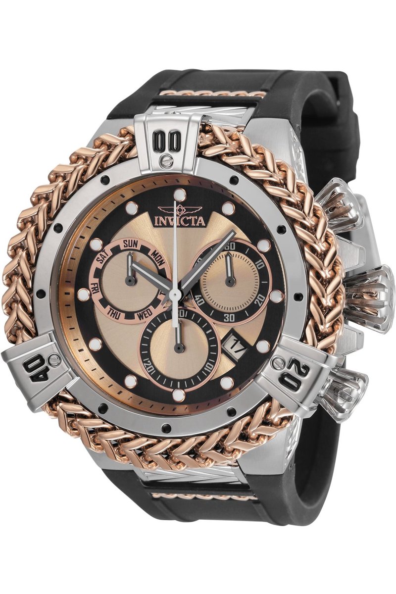 Invicta Bolt - Hercules 35583 Heren Horloge - Waterdicht - Analoog - Quartz Uurwerk - Roestvrij Staal met zwarte Wijzerplaat