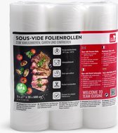 TEAM CUISINE | Vacumeerrollen | Vacuümrollen | Vacumeerfolie | Set van 3 rollen | 20 x 600 cm