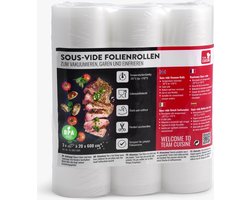 TEAM CUISINE | Vacumeerrollen | Vacuümrollen | Vacumeerfolie | Set van 3 rollen | 20 x 600 cm