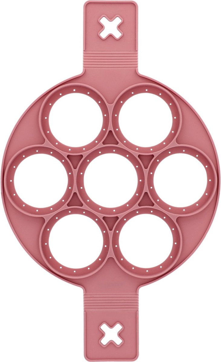 HOMLA Easy Bake ronde siliconenvorm voor het bakken van pannenkoeken en pannenkoeken - vaatwasmachinebestendig roze 37 x 23 cm