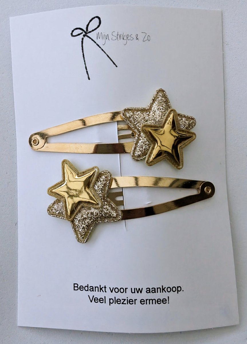 Sinterklaas kerst cadeau Gouden sterren clips