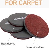 3,5 inch meubelschuiver 89 mm ronde viltschuiver Moving Furniture Gliders pads voor de bescherming van hardhouten vloeren en alle harde oppervlakken, 16 stuks bruin