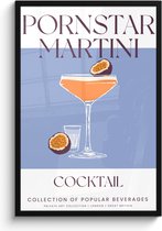 FrameYourWall® - Fotolijst met poster 60x90 cm - Foto in lijst - Cocktail - Pornstar Martini - Fotokader van hout - Kaders en lijsten - Wissellijst muurposter - Picture en photo frame - Posterlijst - Fotohouder - Kerstcadeau voor vriendin