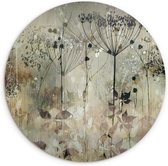 WallCircle - Cercle mural fleurs peinture à l'huile 60x60 cm - Peintures abstraites rondes salon - Plaque murale ronde - Bol mural de cuisine - Décoration murale - Cercle Décoration murale - Accessoires de maison - Cercles muraux