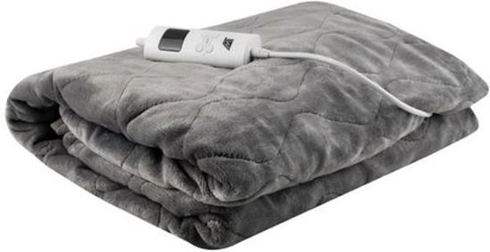 Elektrische deken - Elektrische warmtedeken - 6 standen - 180 x 130 cm - Antraciet grijs