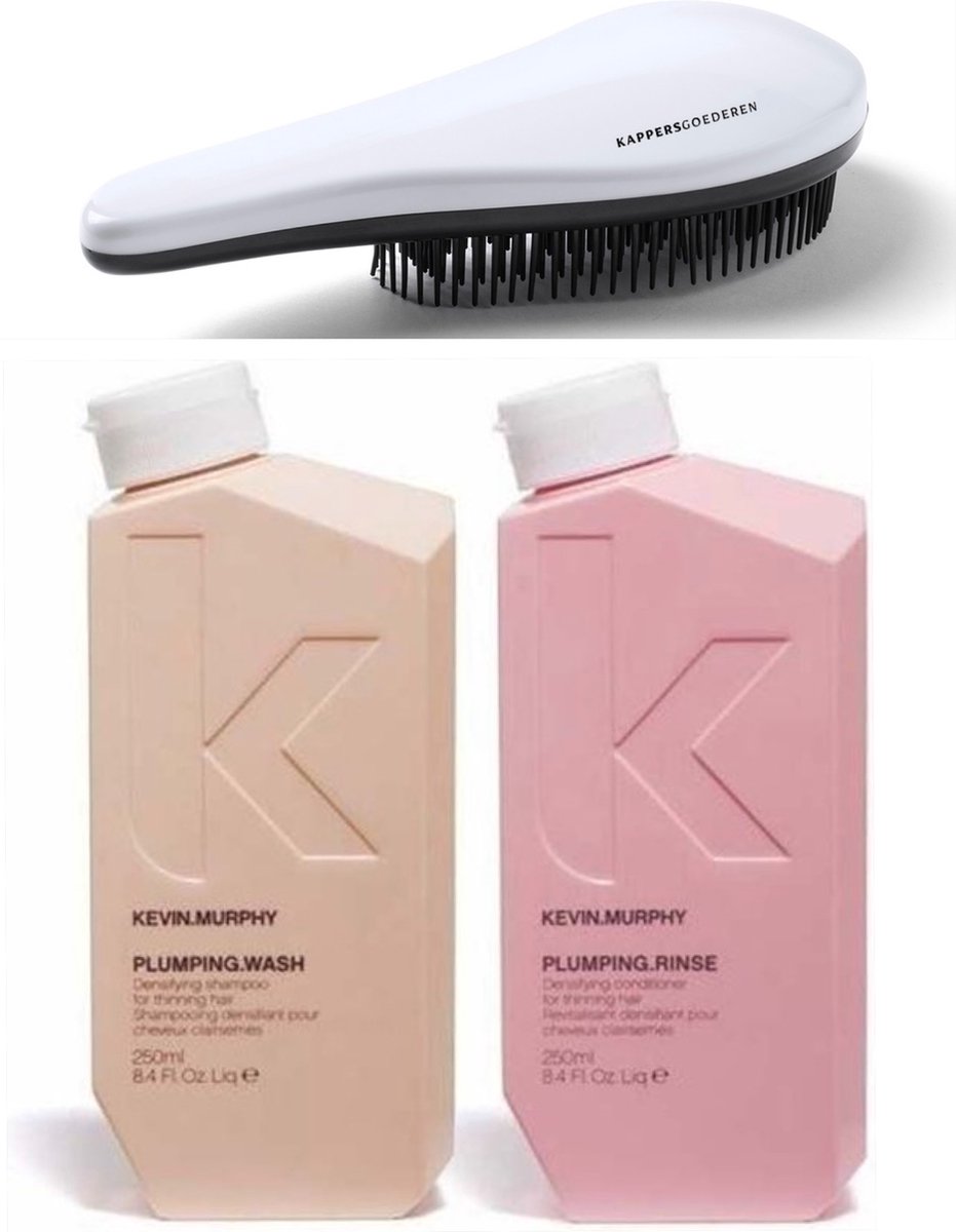 Kevin Murphy - Plumping Set - Dunner Wordend Haar Set - Wash + Rinse + KG Ontwarborstel - Kevin.Murphy