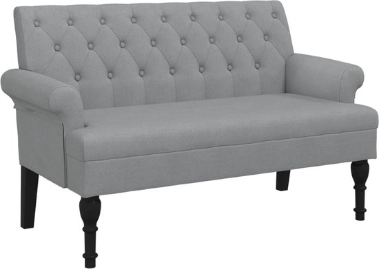 vidaXL Banc - Bancs - Banc - Banc d'entrée - Banc avec dossier 120 x 62 x 75,5 cm tissu gris clair