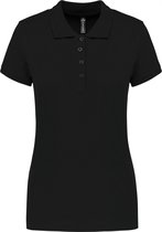 Polo Dames XS Kariban Kraag met knopen Korte mouw Black 100% Katoen