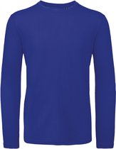 T-shirt Heren S B&C Ronde hals Lange mouw Cobalt Blue 100% Katoen