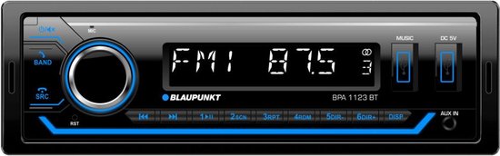 Blaupunkt BPA 1123 BT - Autoradio - Retro - 1Din - Bluetooth - RDS Tuner - 2 x USB - 4 x 50W Output