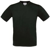 T-shirt Unisex M B&C V-hals Korte mouw Black 100% Katoen