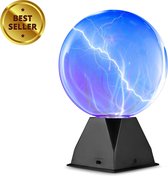 Boule plasma - Lampe disco - Lampe plasma - Sensible au toucher - Sensible au son - Comprend un adaptateur USB - Blauw - 21 cm - Medium