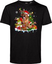 T-shirt kind Kerst Teckel | Foute Kersttrui Dames Heren | Kerstcadeau | Kerstpakket | Zwart | maat 68