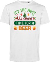 T-shirt kind Time For A Beer | Foute Kersttrui Dames Heren | Kerstcadeau | Kerstpakket | Wit | maat 68