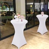 Set van 6 rekbare bartafelhoezen, tafelkleed voor bartafels/bistrotafel/tafel diameter 70-75 cm in wit - tafelkleed voor feesten evenementen bruiloft decoratie - elegante tafelkleed