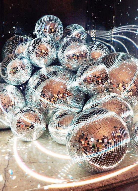 KIMU Boule Disco 40 cm Groot - Boule Disco Argent - Boule à