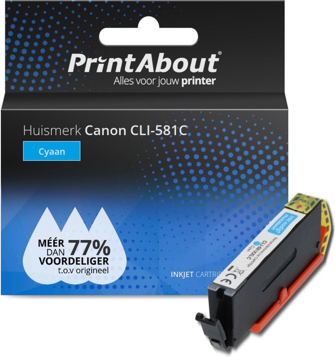 PrintAbout Huismerk Canon CLI-581C Inktcartridge Cyaan