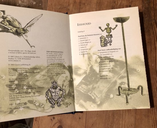 Open boek met illustraties en tekst in het Nederlands, waaronder een inleiding en inhoudsopgave.
