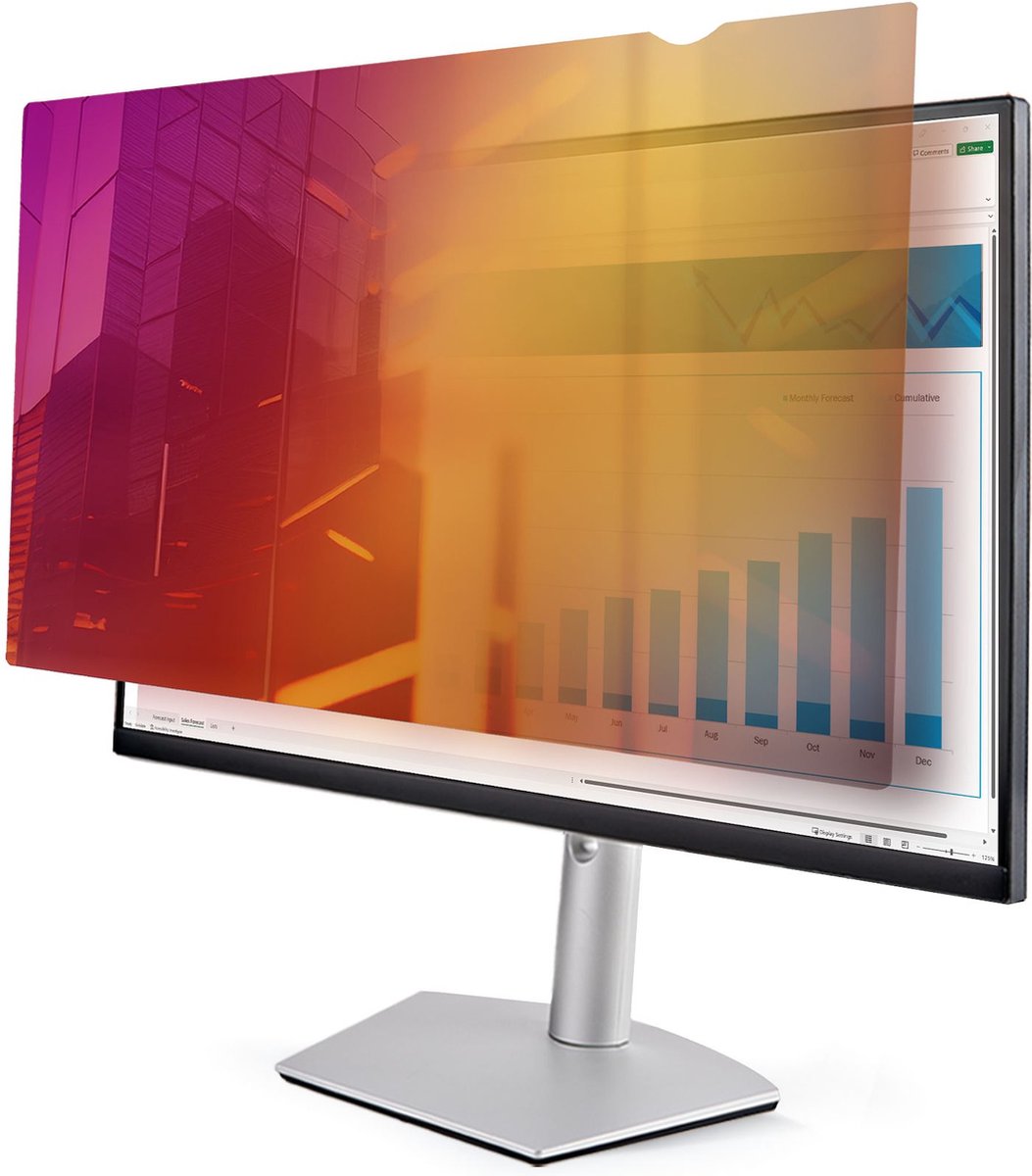 Image of StarTech.com 24-inch 16:10 Gold Monitor Privacy Filter, Omkeerbare Filter met Verhoogde Privacy, Glanzende Computer Security Filter, Verwijderbare Monitor Screen Protector, +/- 30°