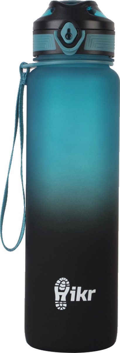 Hikr® Waterfles met fruit filter - 100% Lekvrij - Sportfles & Sportbidon fitness - Vaatwasserbestendig - Bidon 1 liter - Outdoor Drinkbeker - Drinkfles met tijdmarkeringen