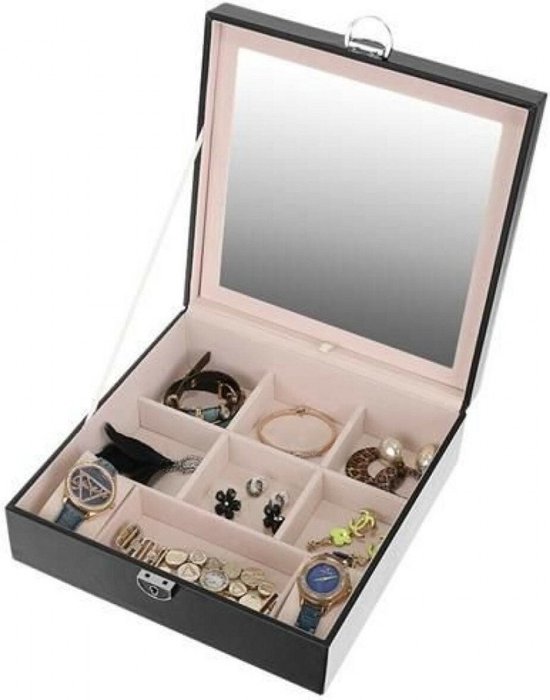 Boîte à bijoux de Luxe - boîte à bijoux - noire avec miroir