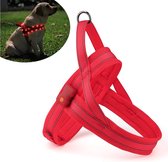LED Tuigje Hond | Luxe duurzame Led verlichte honden harnas oplaadbaar Rood waterdicht