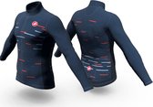 Castelli Maillot De Cyclisme Manches Longues Homme Blauw - THERMAL LONG-SLEEVE JERSEY FZ SAVILE BLUE- S