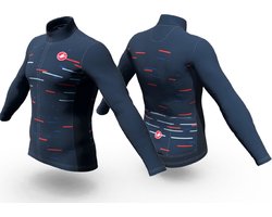 Castelli Fietsshirt lange mouwen Heren Blauw - THERMAL LONG-SLEEVE JERSEY FZ SAVILE BLUE-S