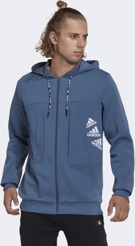 Adidas ADULT MALE HOODED TRACK - Fitnesstrui - Blauw - Heren