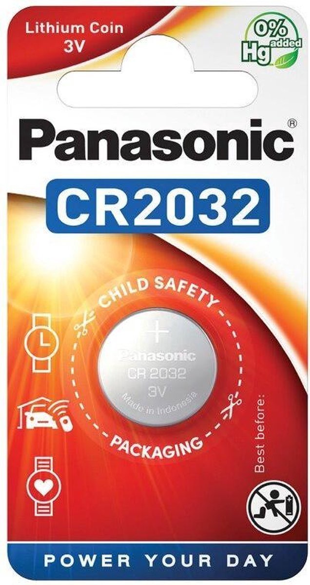 Panasonic CR2032 3V lithium Knoopcel Batterij 12 stuks